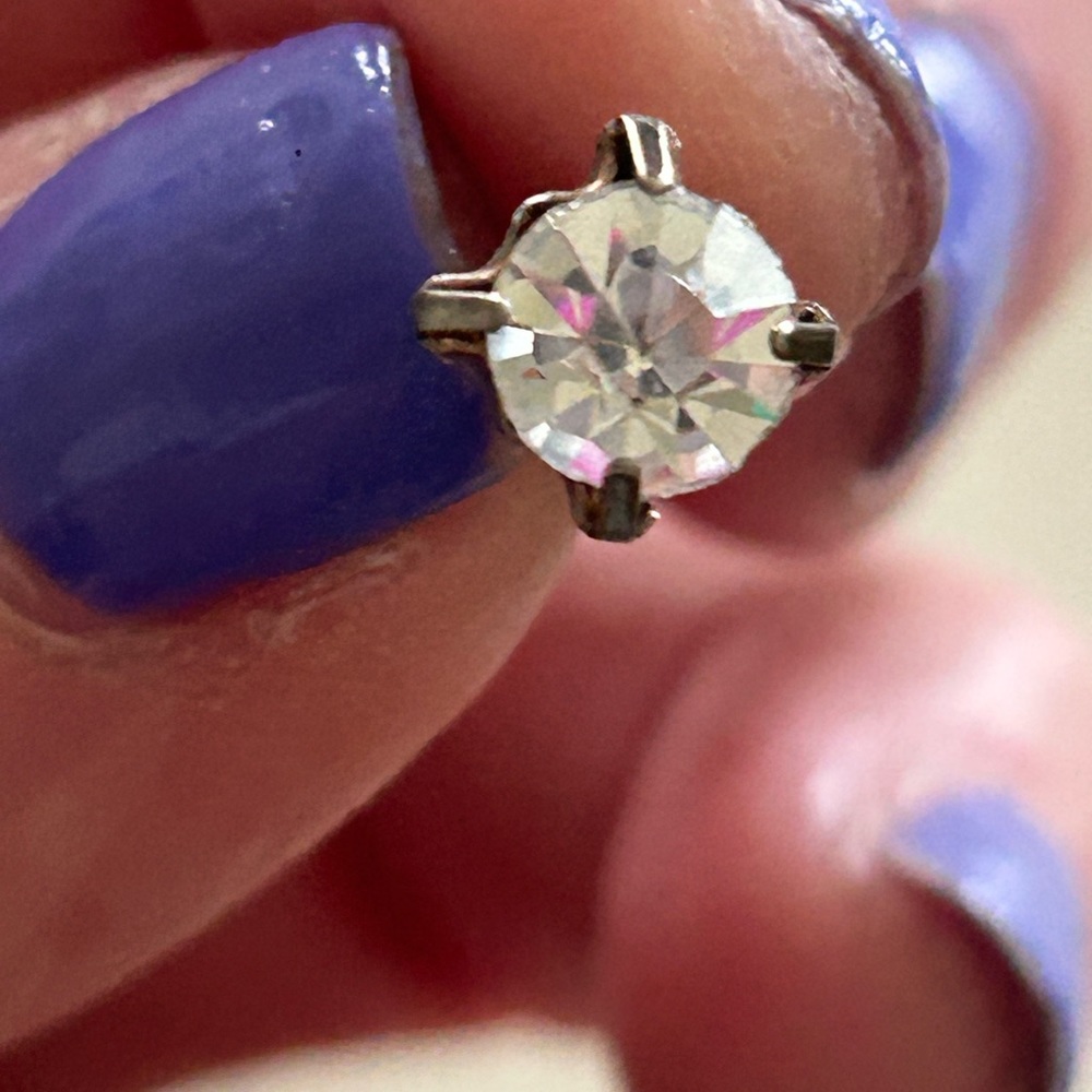 Cubic Zirconia Single Stud Earring Post CZ Unisex